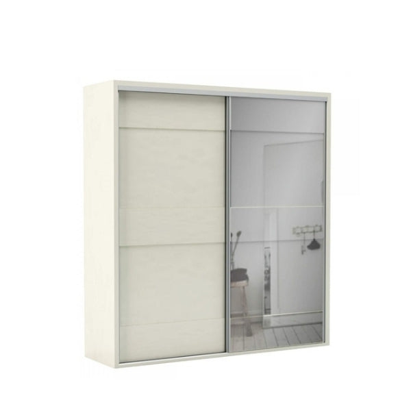 Guarda Roupa 1 Porta c/ Espelho Off White 2,38m x 2,67m