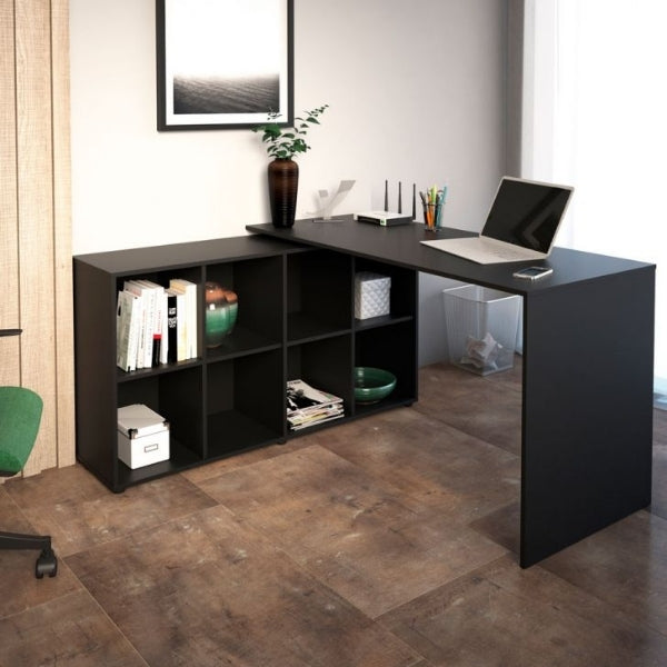 Mesa de escritório Nero 1,40m x 1,30m preto
