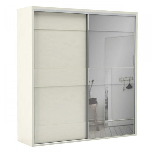 Guarda Roupa 1 Porta c/ Espelho Off White 2,23m x 2,28m