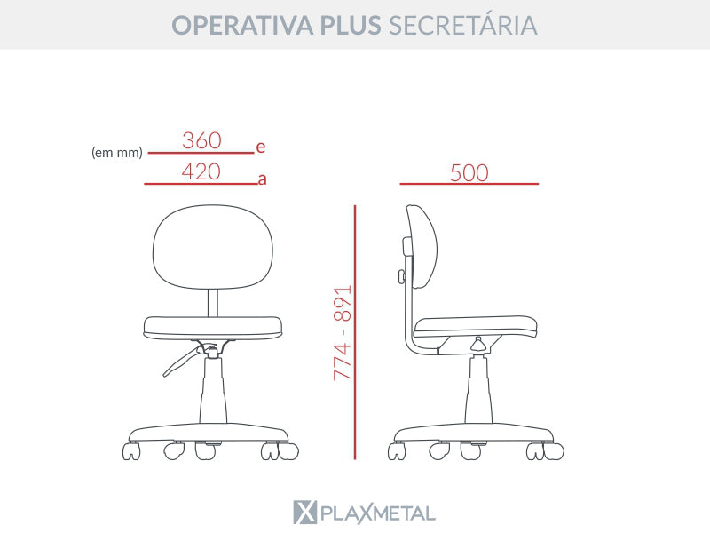 Cadeira de Escritório Secretária Operativa Plus c/ Sapata