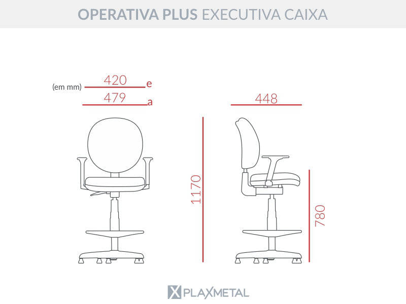 Cadeira de Escritorio Caixa Operativa Plus com backplax