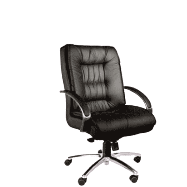 Cadeira de escritório Presidente Ultra preta braço de alumínio