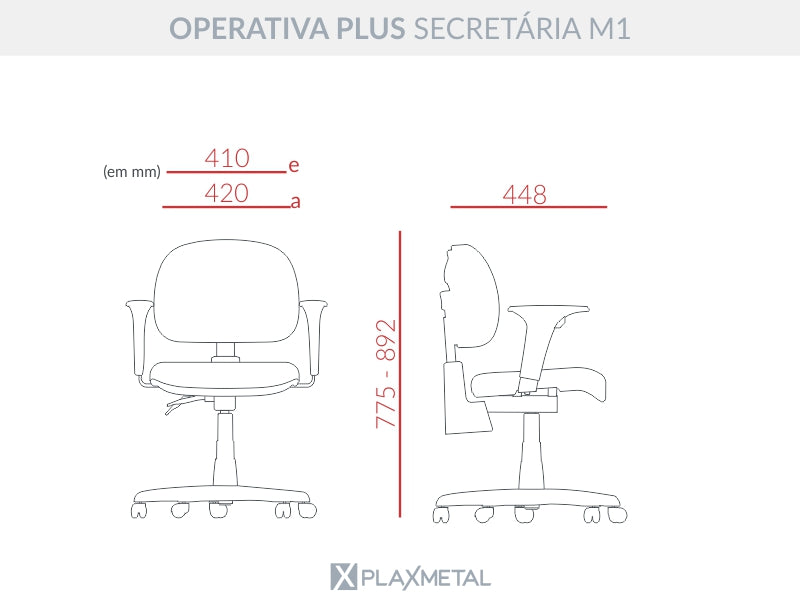 Cadeira de Escritório Secretária Operativa Plus M1
